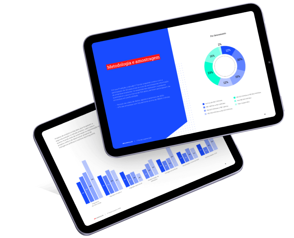 Tablets com o estudo na tela